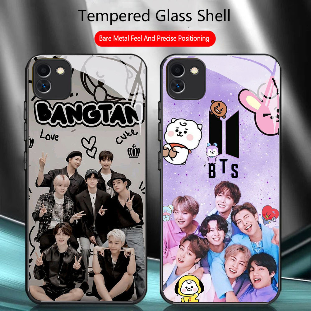 TS-44 BTS ARMY HD Glass Casing untuk Samsung A03 A04 A05 M04 F04 A04E Core