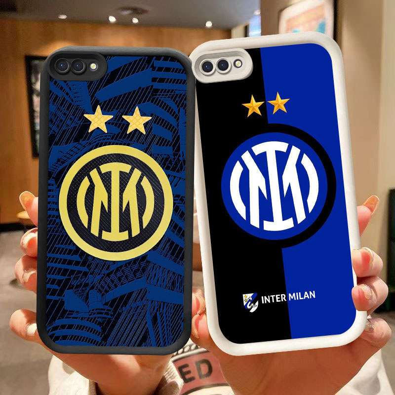 UK-10 Inter Milan Hitam Putih silikon lembut Casing untuk OPPO Realme A5 A3S C2 A1K A12s C2s A12E A1