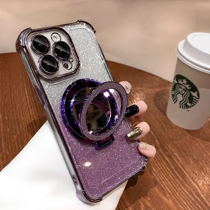 Luxury magnetic mirror bracket case Realme C71 C75 C53 C11 C15 C2 C3 C55 C21Y C35 C33 C51 C61 C63 C6