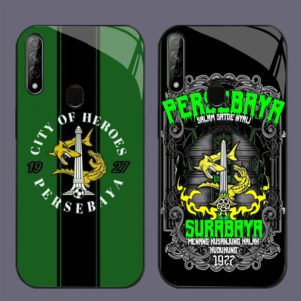 GK-68 Persebaya Surabaya Glass Casing untuk OPPO Realme A33 A53 C17 A53S 7i A31 A32 2020