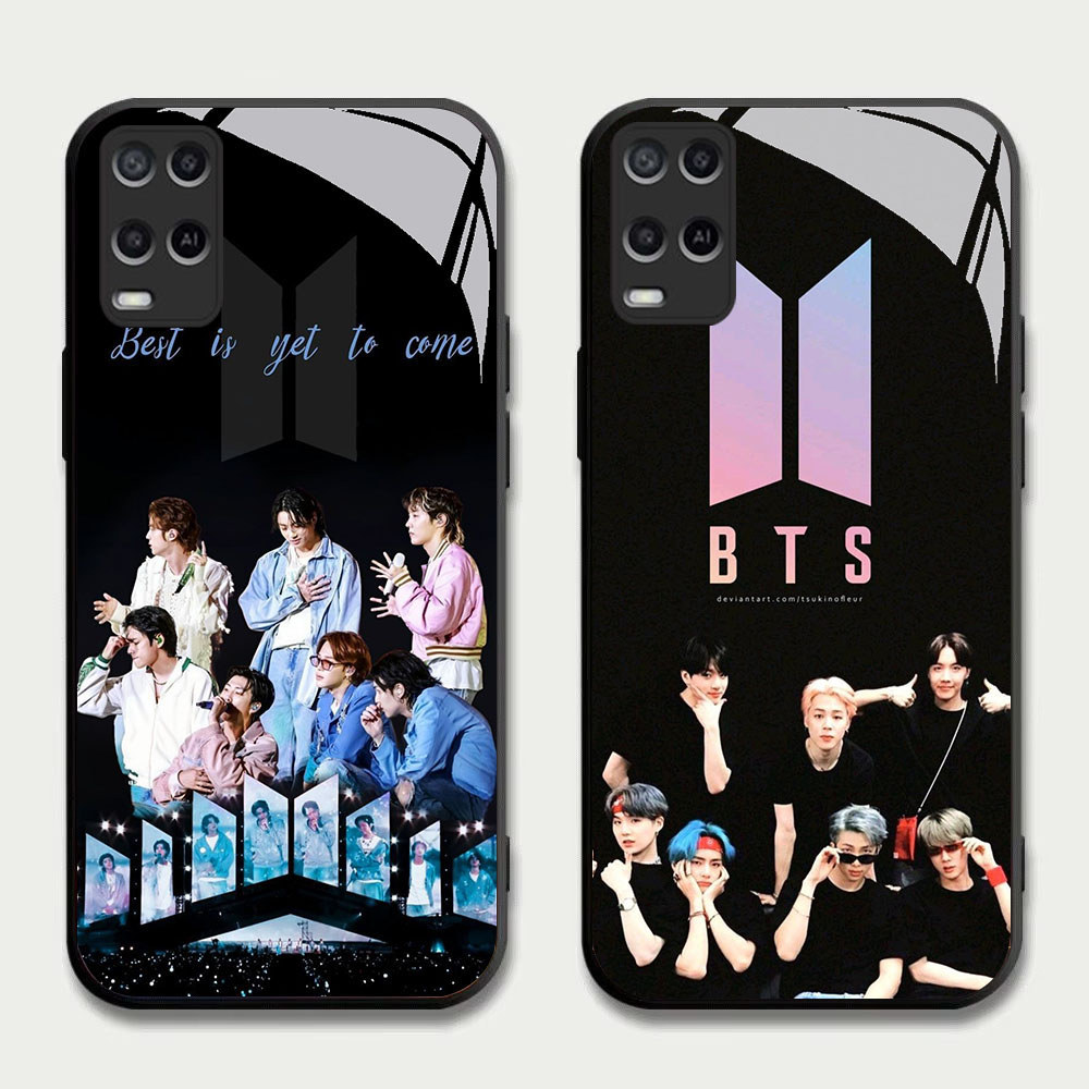TS-44 BTS ARMY HD Glass Casing untuk OPPO A54 A55 Reno Narzo 7 8 8i 9 50 Pro