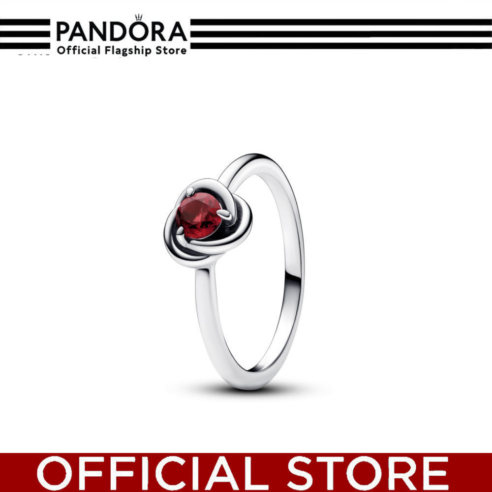 100% Asli Pandora Silver July Birthstone Ring Cincin Wanita Manis & Elegan | Perhiasan Cantik Untuk 
