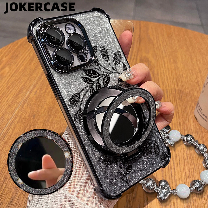 Glitter Card Case HP Samsung A21S A23 A30 A30S Cermin Bracket Stand Samsung Case Silikon Casing Sams