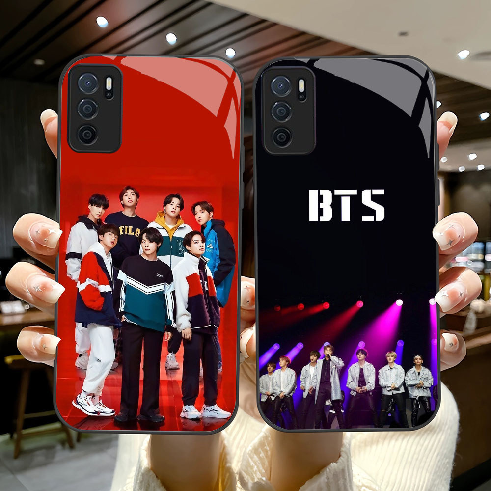 YS-29 BTS ARMY HD Glass Casing untuk OPPO A16 A16S A54S A95 A74 F19 F19S Reno 6 Lite