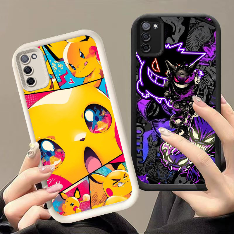 GK-72 Pokemon anime Silikon hitam putih Casing untuk Samsung F02S A02S M02S A31 A03S