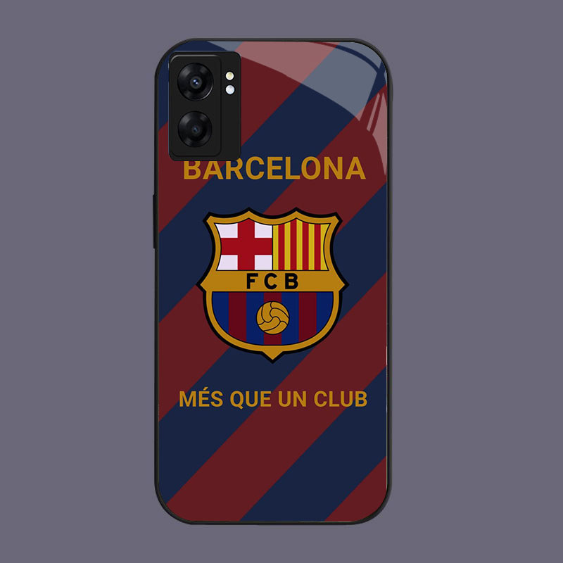 HK-20 FC Barcelona Glass KACA Casing untuk OPPO Realme Reno A57 A76 A57S C67 A96 C30S C33 10 A77S A3