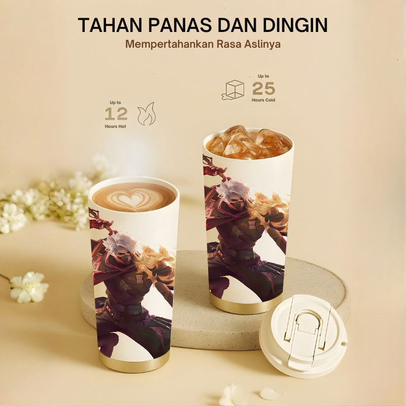 Tumbler Hayabusa Mobile Legend | 500ml SUS 304 | Anti Bocor 100% | Tahan Panas & Dingin 12 Jam | Sed