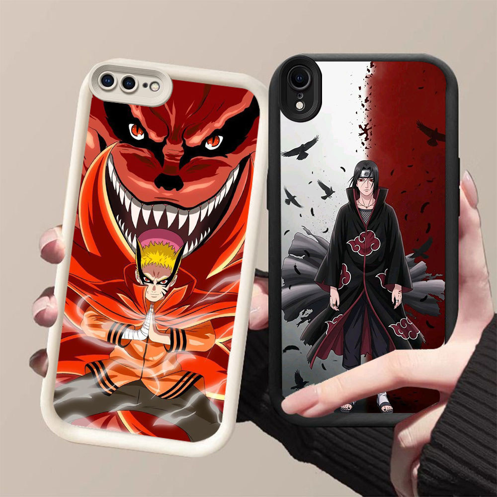DJ-32 Naruto naruto Silicone Casing hitam putih untuk iPhone X 7 XS XR 8 6 Max Plus