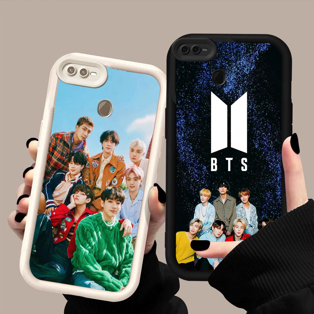 KT-56 BTS BT21 Shockproof Casing untuk OPPO A7 F7 A12s A12 F9 A5S Realme 2 Pro