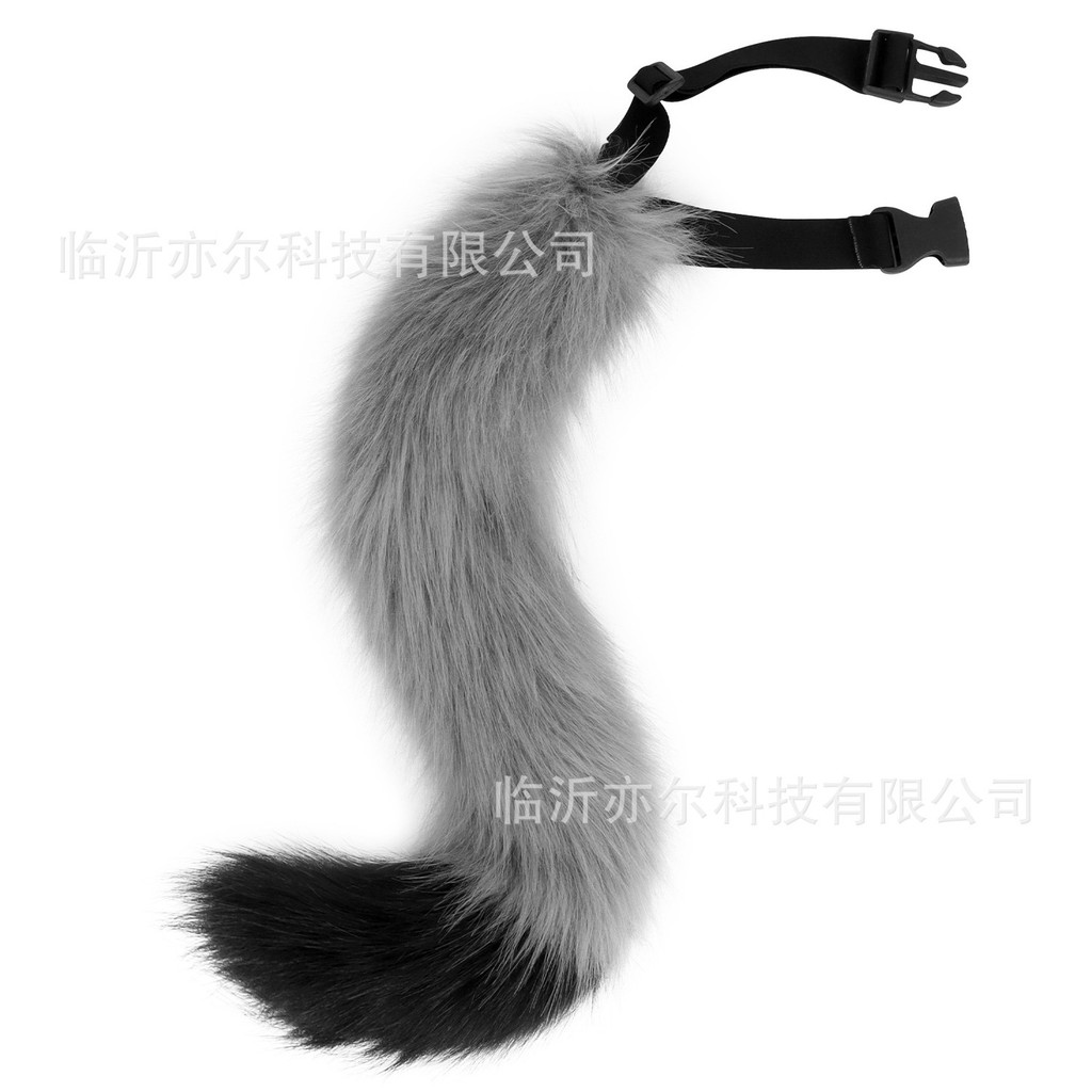 Aksesoris Kostum Hewan Plush Halloween  Cosplay Ekor Rubah Realistis Bentuk Lentur Properti Permaina