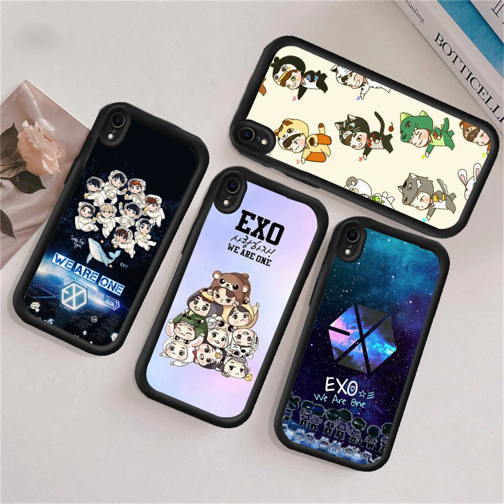 PO39 EXO Hp Plating Casing untuk iPhone XS 8 7 6 X XR Max Plus Shell silikon lunak Soft Case Casing