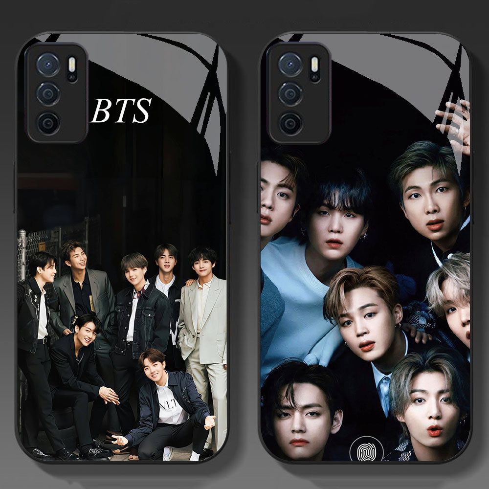 KT-18 BTS Boy HD Glass Casing untuk OPPO A16 A16S A54S A95 A74 F19 F19S Reno 6 Lite