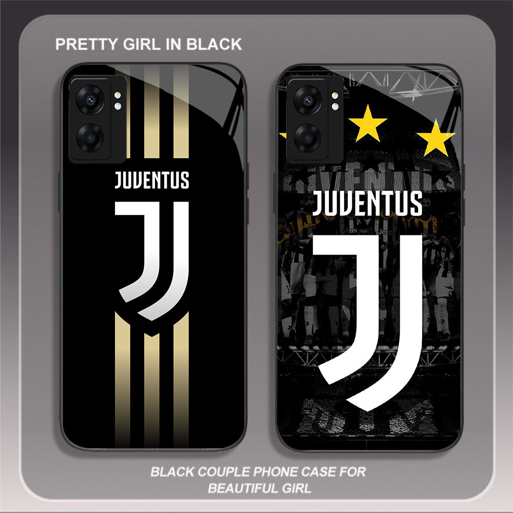HK-31 Juventus FC Glass KACA Casing untuk OPPO Realme Reno A57 A76 A57S C67 A96 C30S C33 10 A77S A36