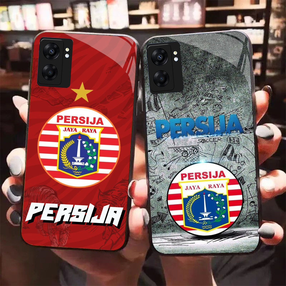 HK-39 Persija Glass KACA Casing untuk OPPO Realme Reno A57 A76 A57S C67 A96 C30S C33 10 A77S A36 13 