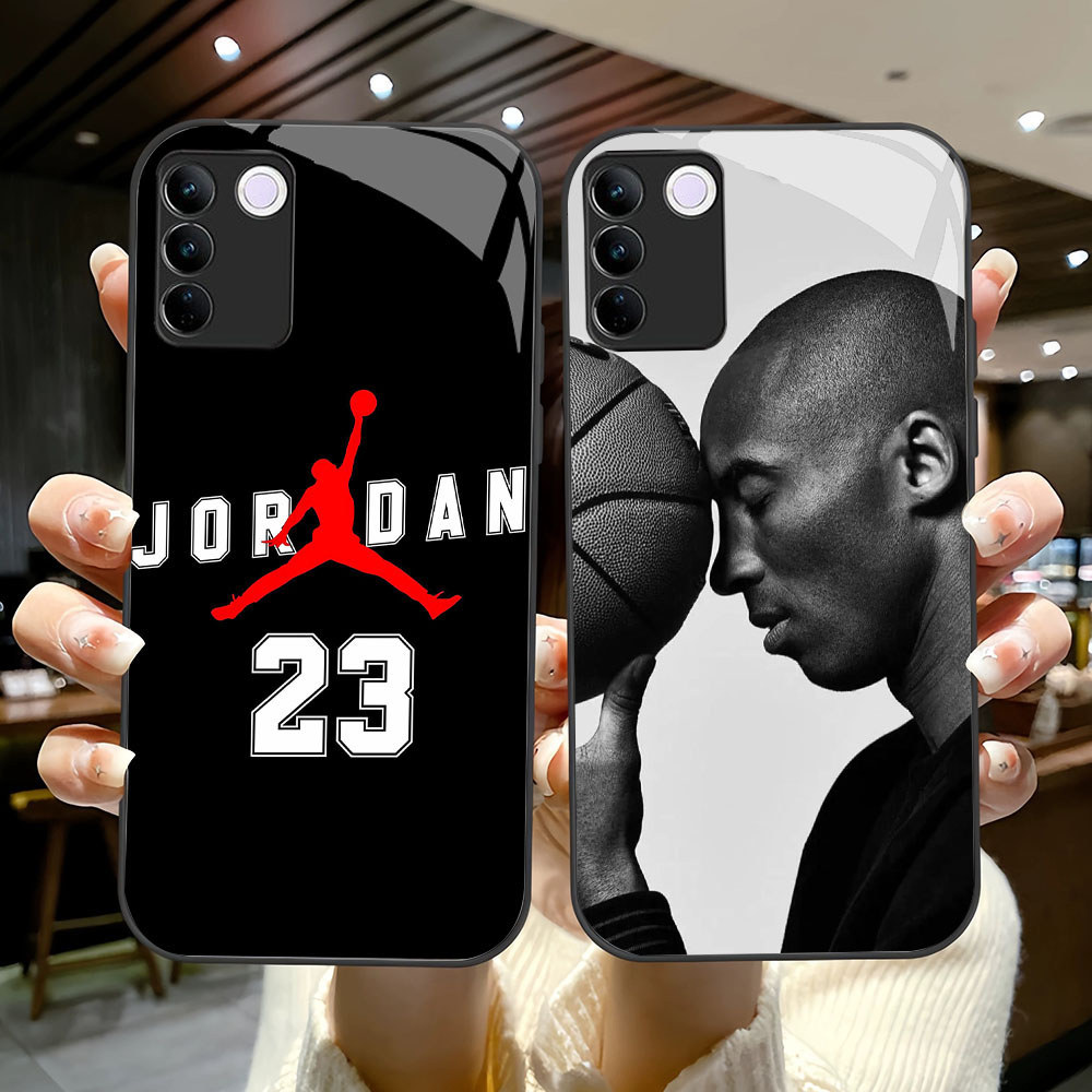 BR-75 NBA Jordan HD Glass Casing untuk VIVO V27E V29 V30 V23 Y200E T3 Y100 V27 V29E V23E Y200 Lite P