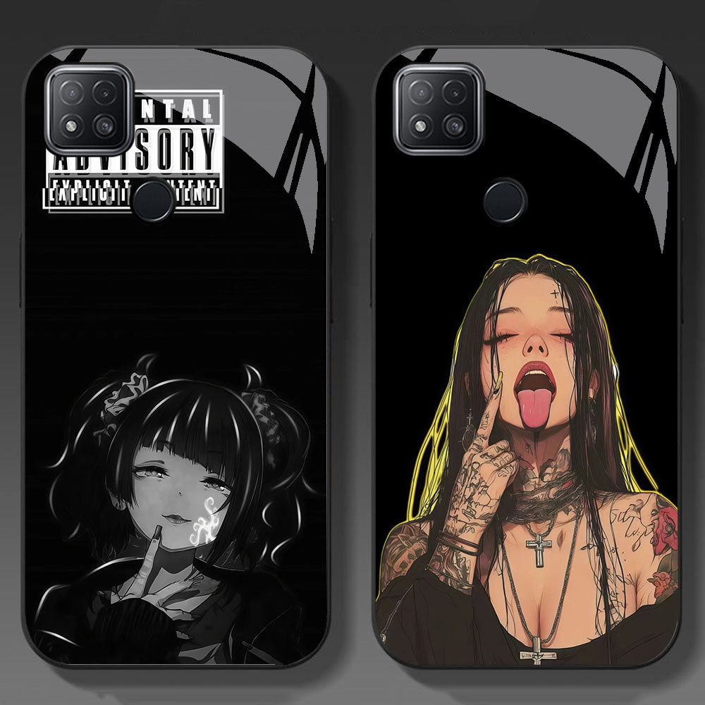 KT-59 Anime Girl HD Glass Casing untuk Xiaomi Redmi 9C 10C 10A 11A 9T 11 12 12C Poco M3 C3 C31 Lite