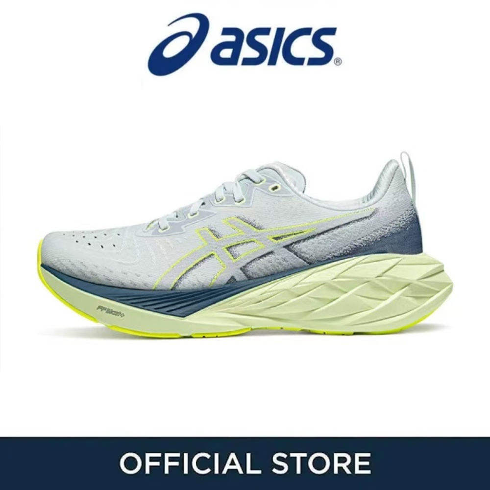 Sepatu Sneakers Sprot Asics NOVA BLA4 Men's And Women's Grey Blue Low Top Rebound Breathable Running