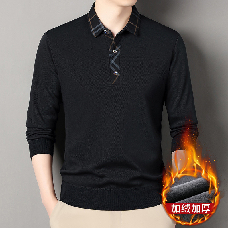 Polo Shirts    Jaket Kerah Kemeja Rajut Palsu Dua Potong Serbaguna Sweater Pria Kaos Dalam Produsen 