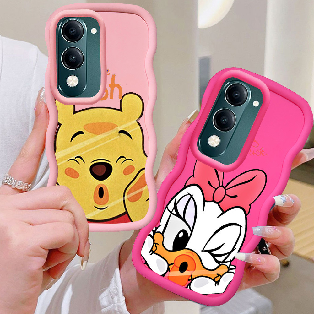 KL32 Donald Duck Pooh Casing untuk VIVO Y19S Pro Y19 Y19e Y29S Y29T Y04 Y04S 5G Case Merah Muda