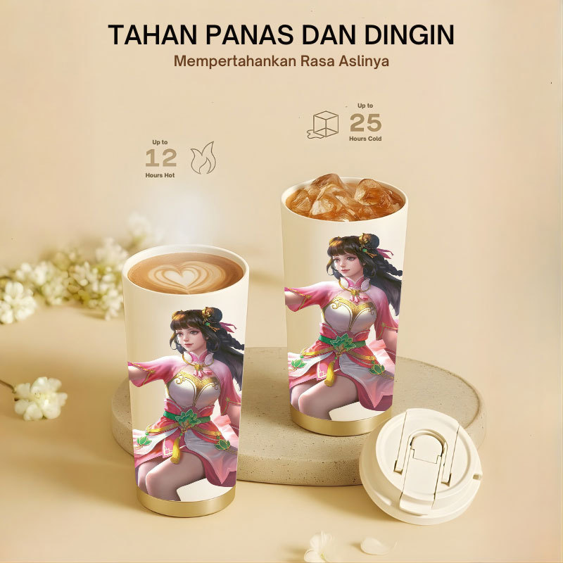 Tumbler Guinevere Mobile Legend | 500ml SUS 304 | Anti Bocor 100% | Tahan Panas & Dingin 12 Jam | Se