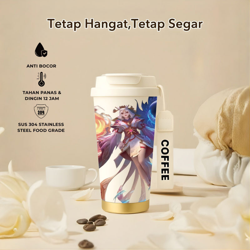 Tumbler Lunox Mobile Legend | 500ml SUS 304 | Anti Bocor 100% | Tahan Panas & Dingin 12 Jam | Sedota