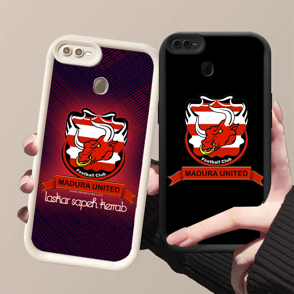 DK-70 Madura United Indonesia FC Silicone Casing hitam putih untuk OPPO Realme F9 A5S A12 A7 F7 2 A1