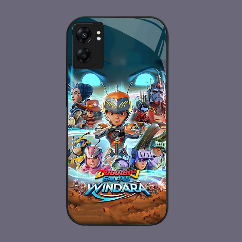 HK-50 X Boboiboy Glass KACA Casing untuk OPPO Realme Reno A57 A76 A57S C67 A96 C30S C33 10 A77S A36 