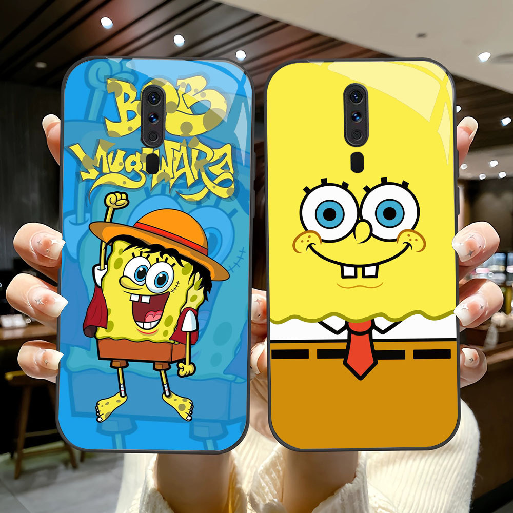BR-11 SpongeBob HD Glass Casing untuk OPPO A5 A9 F11 A9X Reno 2F 2Z Pro