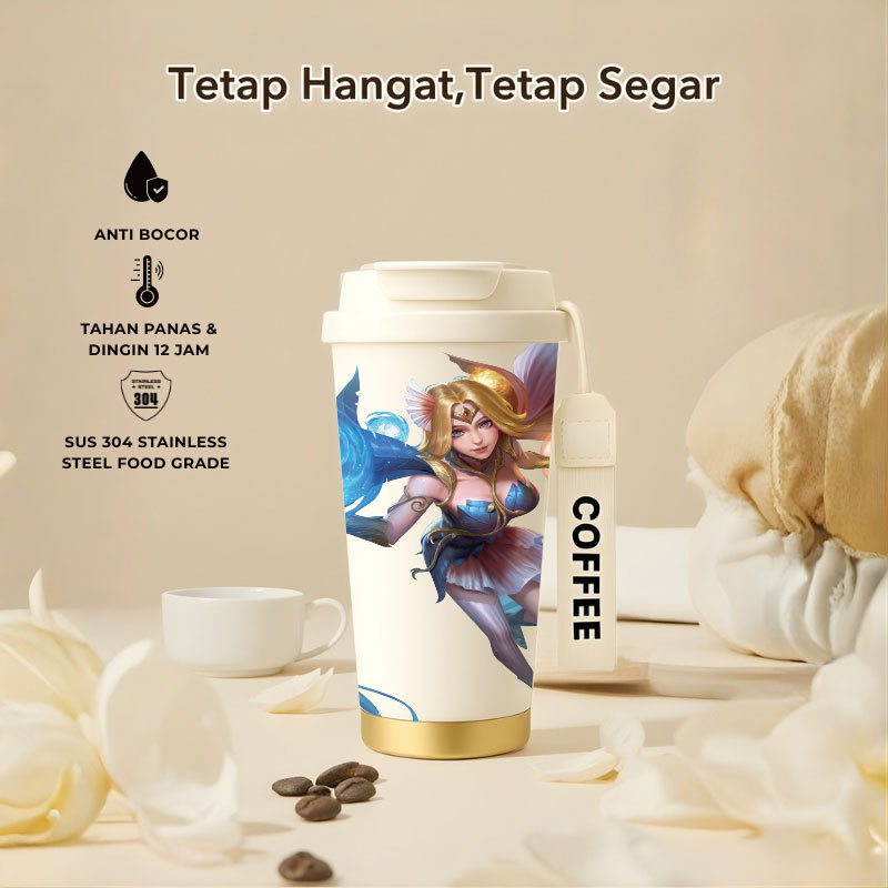 Tumbler Lunox Mobile Legend | 500ml SUS 304 | Anti Bocor 100% | Tahan Panas & Dingin 12 Jam | Sedota