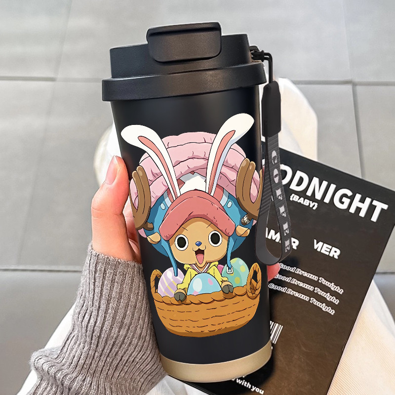 Tony Chopper Telur Paskah Anime Tumbler Kopi 500ml Termos Vakum Minuman Panas dan Dingin Premium Sta