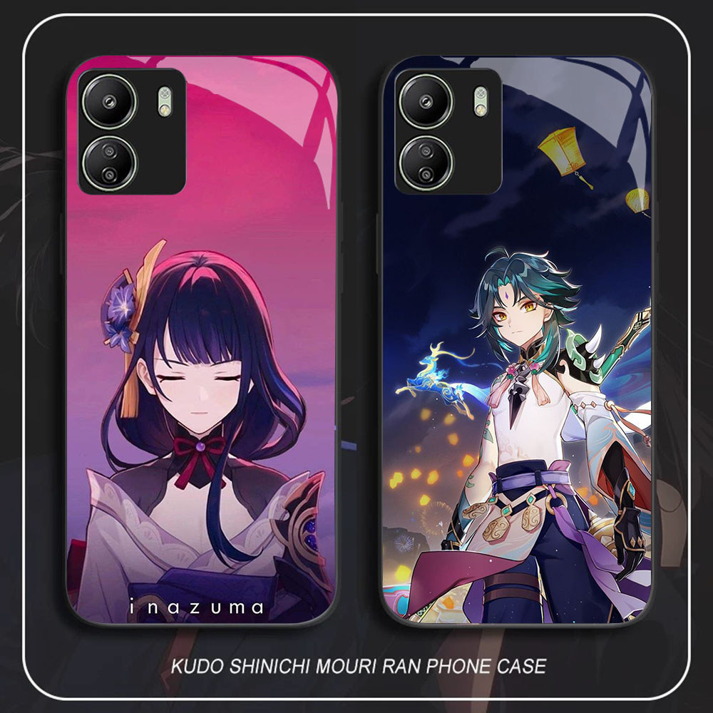 BR-77 Genshin HD Glass Casing untuk Xiaomi Redmi 13C A1 A2 Note 13 Pro Plus Poco C65 X6