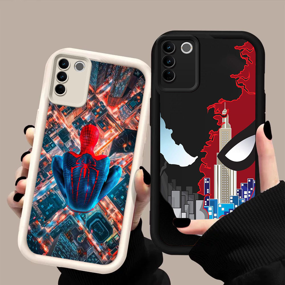 KT-32 Spiderman Shockproof Casing untuk VIVO V27E V27 V29 V29E Y200e Y100 Pro