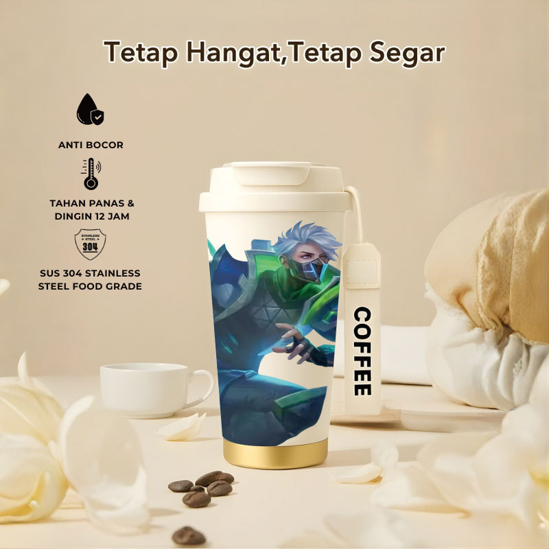 Tumbler Hayabusa Mobile Legend | 500ml SUS 304 | Anti Bocor 100% | Tahan Panas & Dingin 12 Jam | Sed