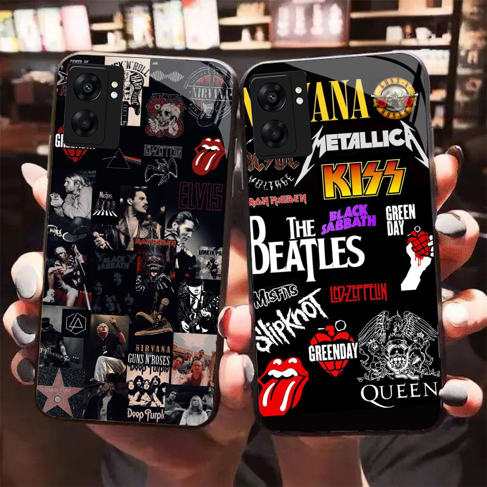 HK-9 Beatles Glass KACA Casing untuk OPPO Realme Reno A57 A76 A57S C67 A96 C30S C33 10 A77S A36 13 A