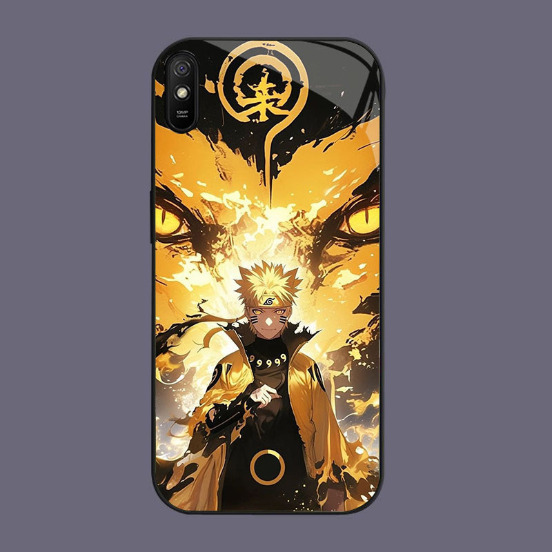 HK-36 MC Naruto Glass KACA Casing untuk Xiaomi Redmi Note Poco 14R A4 9i C75 14C 7 9A A3 Pro 5G