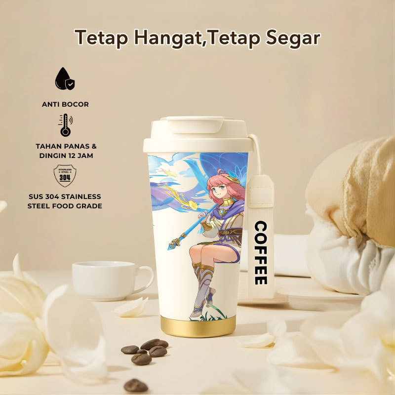 Tumbler Kagura Mobile Legend | 500ml SUS 304 | Anti Bocor 100% | Tahan Panas & Dingin 12 Jam | Sedot