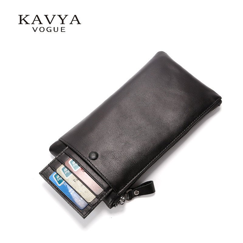 Dompet Prian Berbahan Kulit terbaik Panjang Sapi Vintage Lapisan Atas  KAVYAVOGUE Multifungsi untuk 