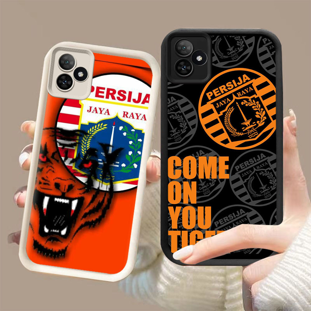 DK-65 Indonesian FC Persita Silicone Casing hitam putih untuk Realme 15T 5G