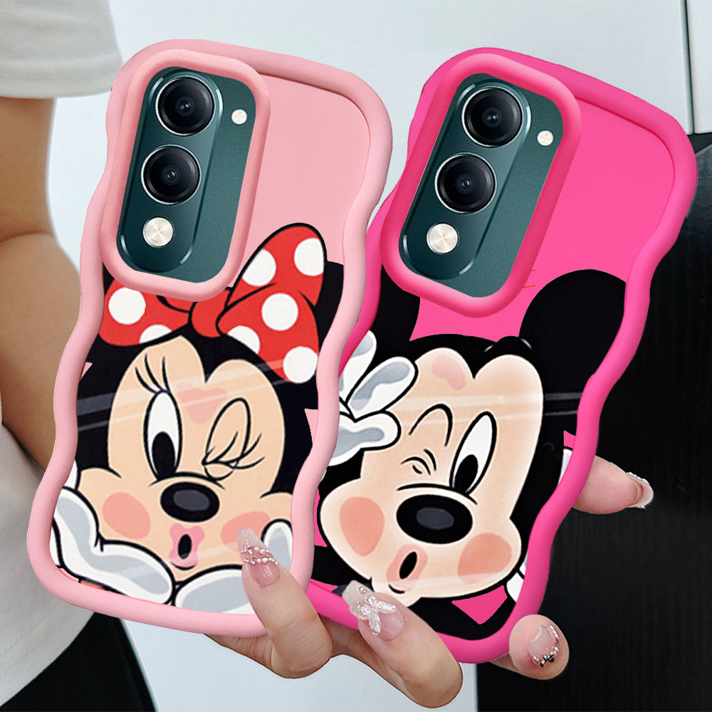 KL35 Mickey Minnie Casing untuk VIVO Y19S Pro Y19 Y19e Y29S Y29T Y04 Y04S 5G Case Merah Muda