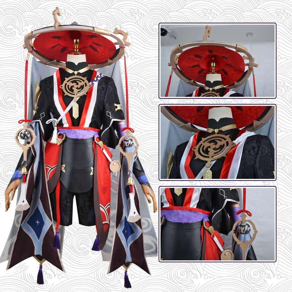 Kostum Cosplay Anime Genshin Impact Scaramouche Wanderer COS Game C Pria Set Lengkap Berkualitas