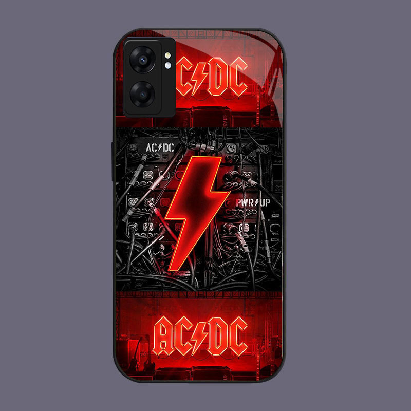 HK-1 ACDC Band Glass KACA Casing untuk OPPO Realme Reno A57 A76 A57S C67 A96 C30S C33 10 A77S A36 13
