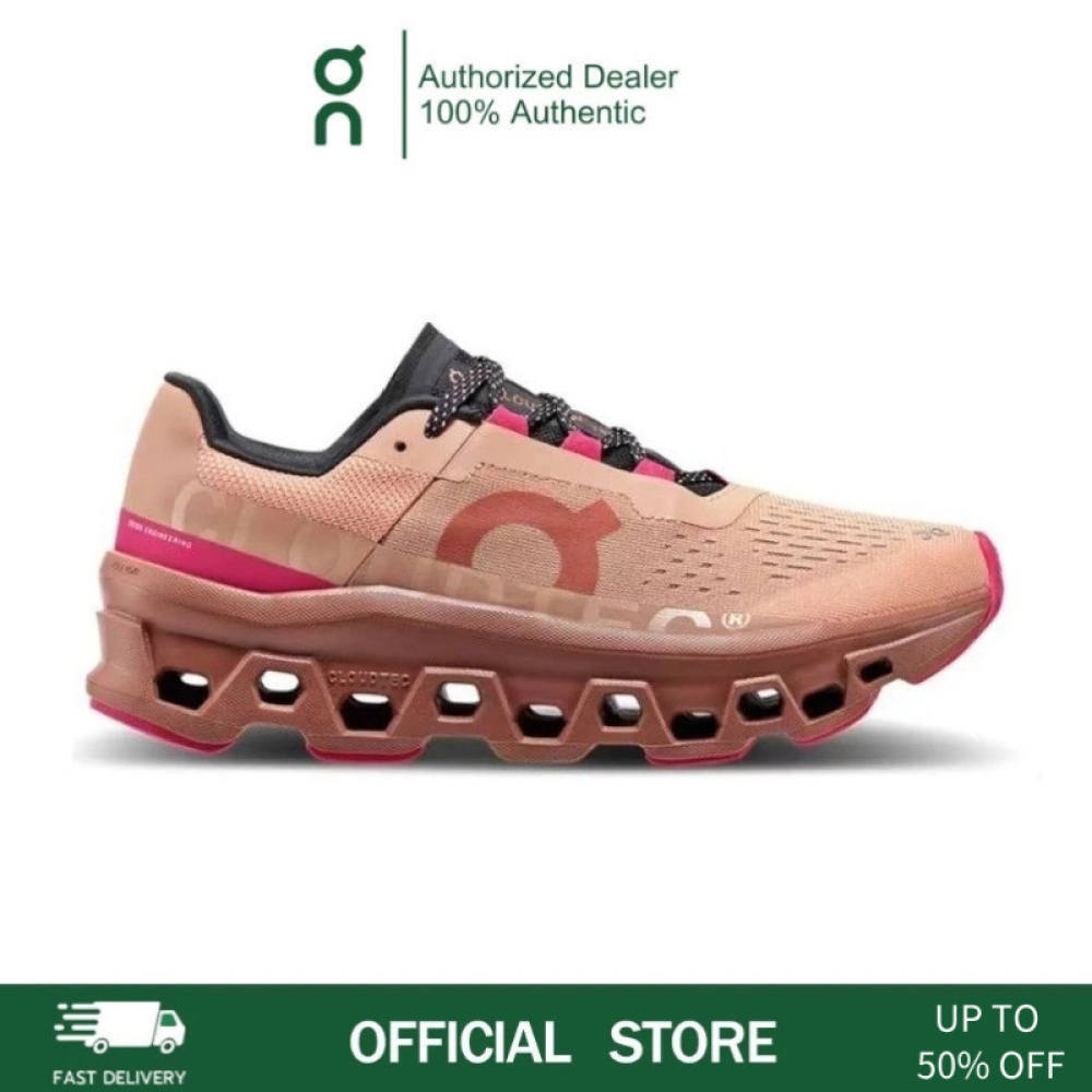 Sepatu Sneakers Sprot On Running Cloud Monster Rose Pink Women's Low-top Training Running Shoes
