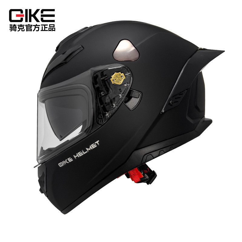 Helm Sepeda Motor untuk Pria Wanita dengan Visor Ganda, Sayap Ekor Besar, Bersertifikat 3C, Berkenda