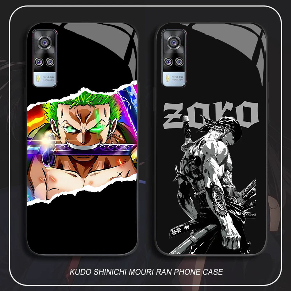 BR-89 One Piece Zoro HD Glass Casing untuk VIVO Y51 V21E Y31 Y52 V21S V21 V20 Y53S