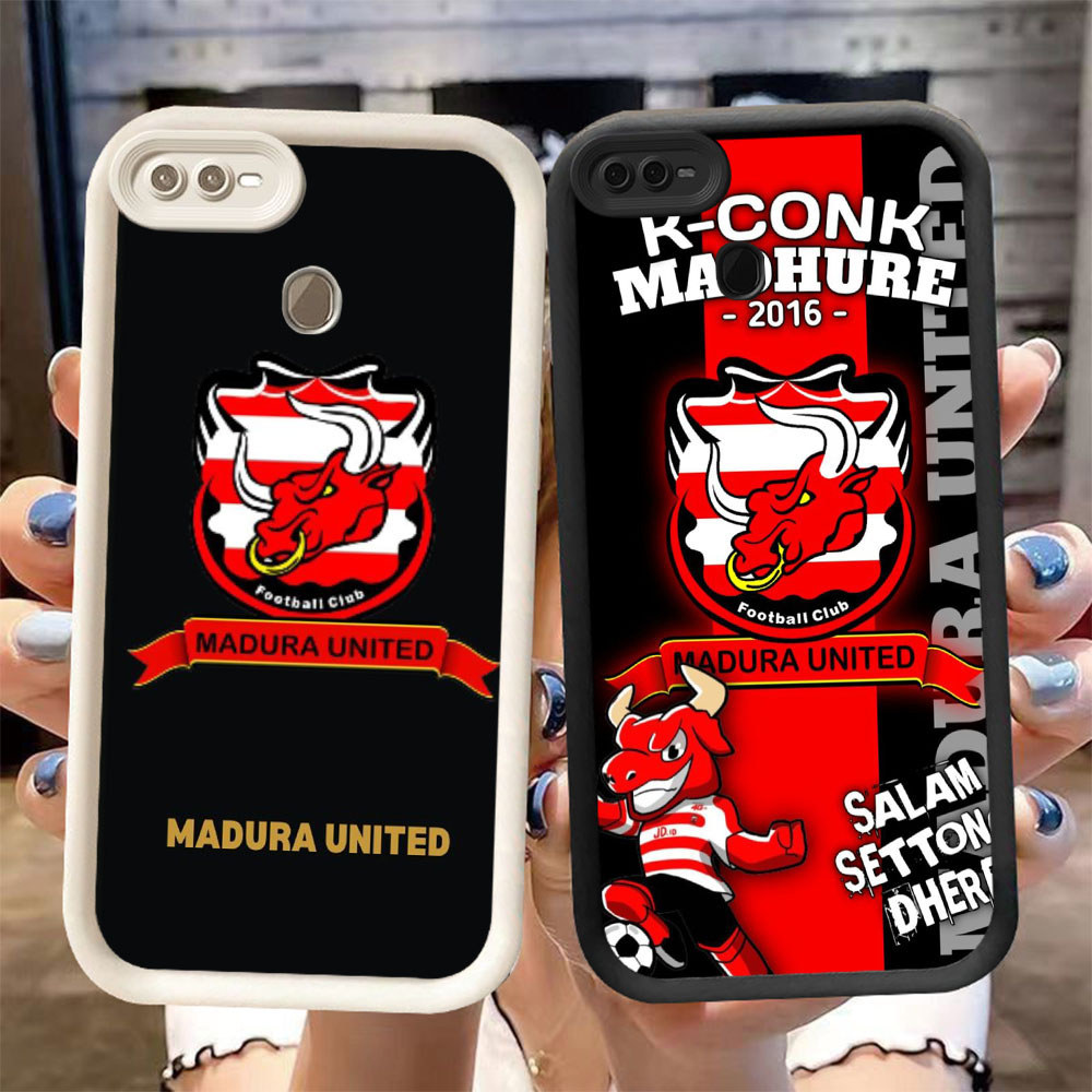 MK-18 Madura United Shockproof Casing untuk Silikon hitam putih OPPO Realme A7 A5S F7 2 A12 A12s F9 