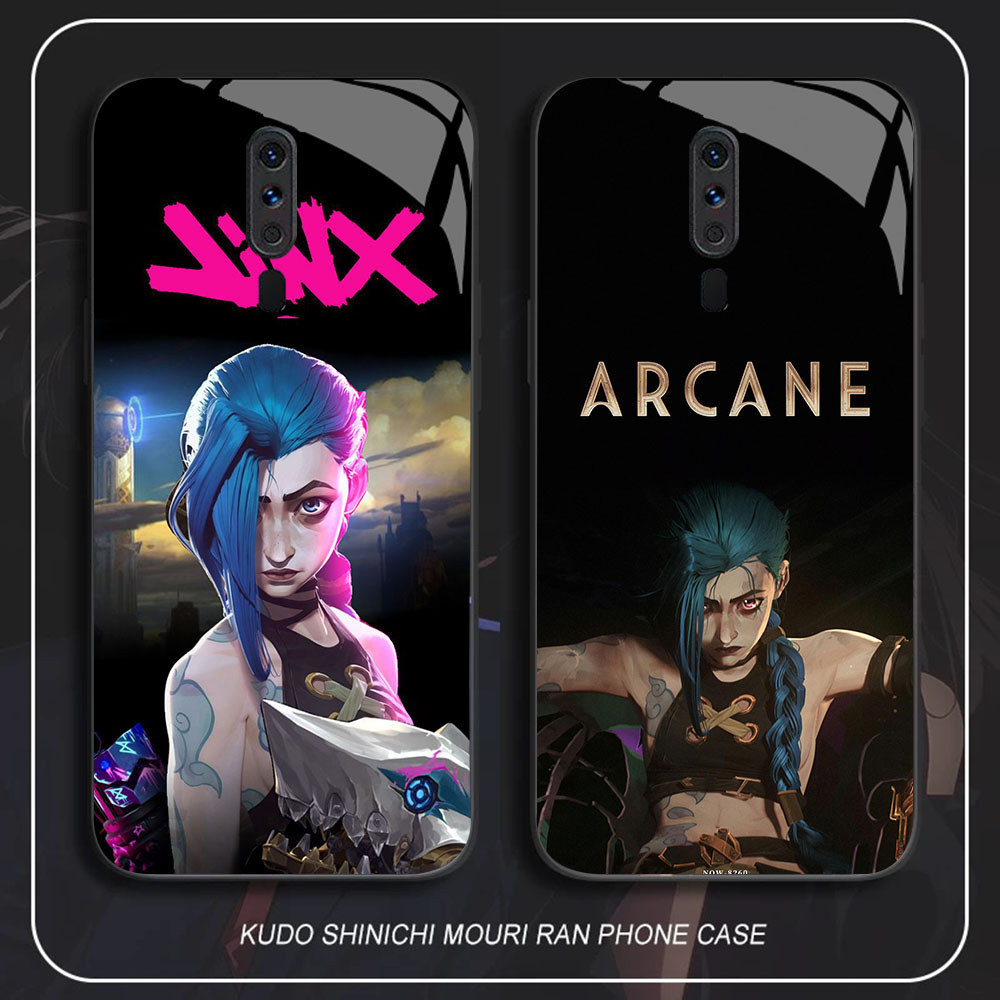BR-76 Hot Game Arcanes Jinx HD Glass Casing untuk OPPO A5 A9 F11 A9X Reno 2F 2Z Pro