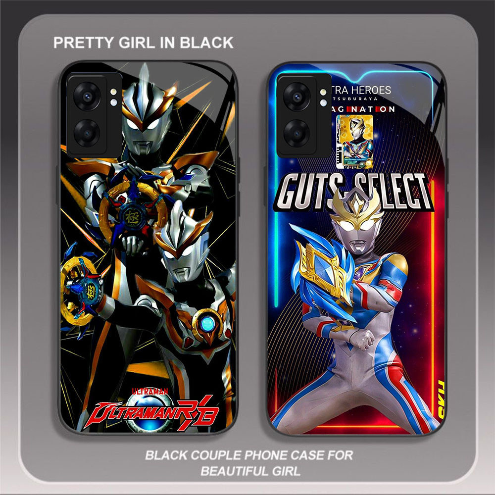 HK-67 Ultraman Ginga Glass KACA Casing untuk OPPO Realme Reno A57 A76 A57S C67 A96 C30S C33 10 A77S 