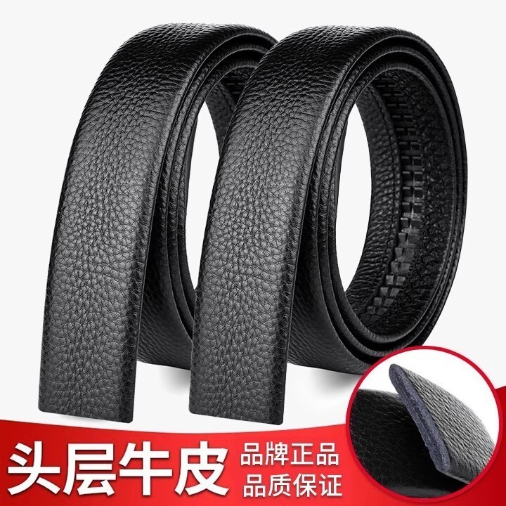 Sabuk Ikat Pinggang Pria Kualitas Kulit Asli Lebar 3.5 Otomatis untuk Tanpa Kepala Sapi Bisnis Baru 