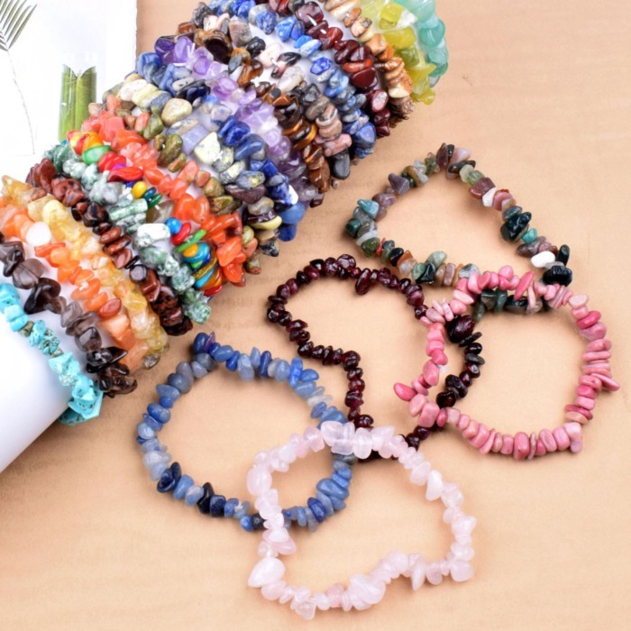 Gelang Kerikil Tidak Beraturan Kristal Alami Terlaris Amazon untuk Wanita Gelang Citrine Diy Gelang 