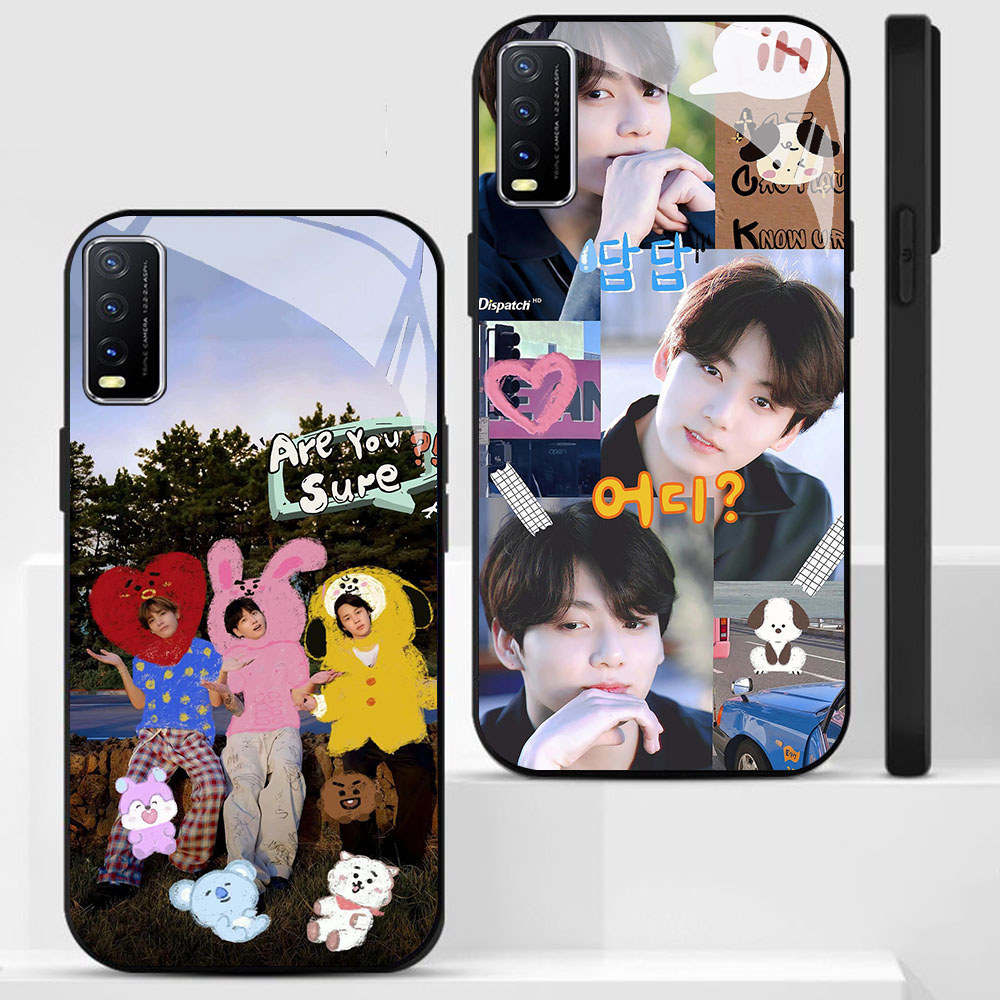 KT-18 BTS Boy HD Glass Casing untuk VIVO Y20 Y20s Y20i V15 Y50 S1 Y30 V50 Y03 Y29 Lite Pro